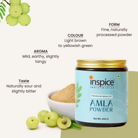 Amla powder jar with amla fruits