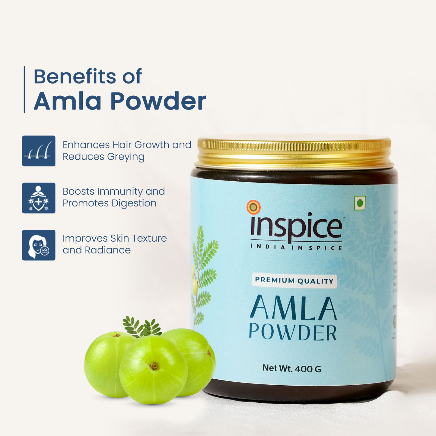 Jar of Inspice Amla Powder with benefits