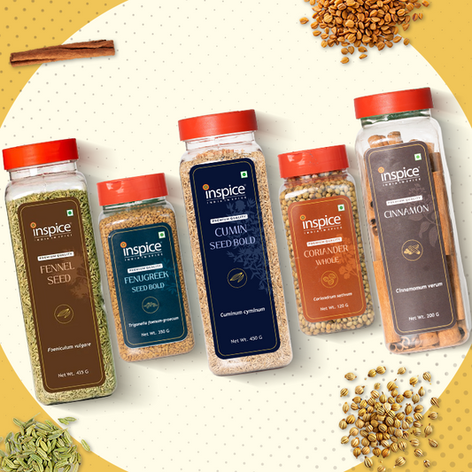 Chef’s Choice Home Essentials – Cinnamon, Fenugreek, Cumin, Coriander & Fennel Combo