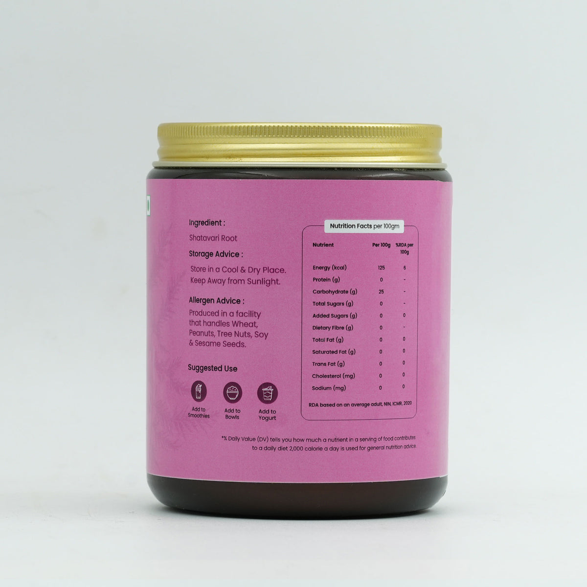 Naturally dried Shatavari roots (Asparagus racemosus) used for creating Inspice herbal powders