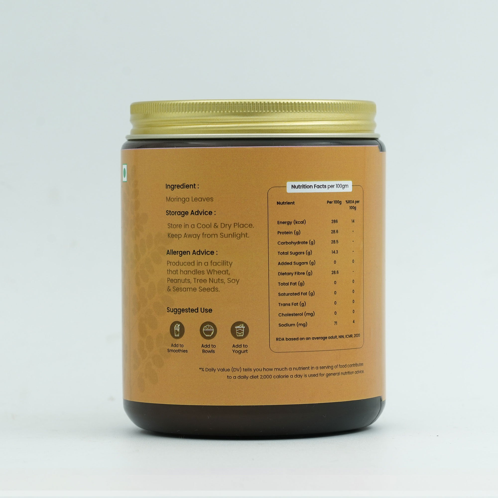 Pure Moringa Powder - Leaf Powder – Nutrient-Rich Green Superfood 330g