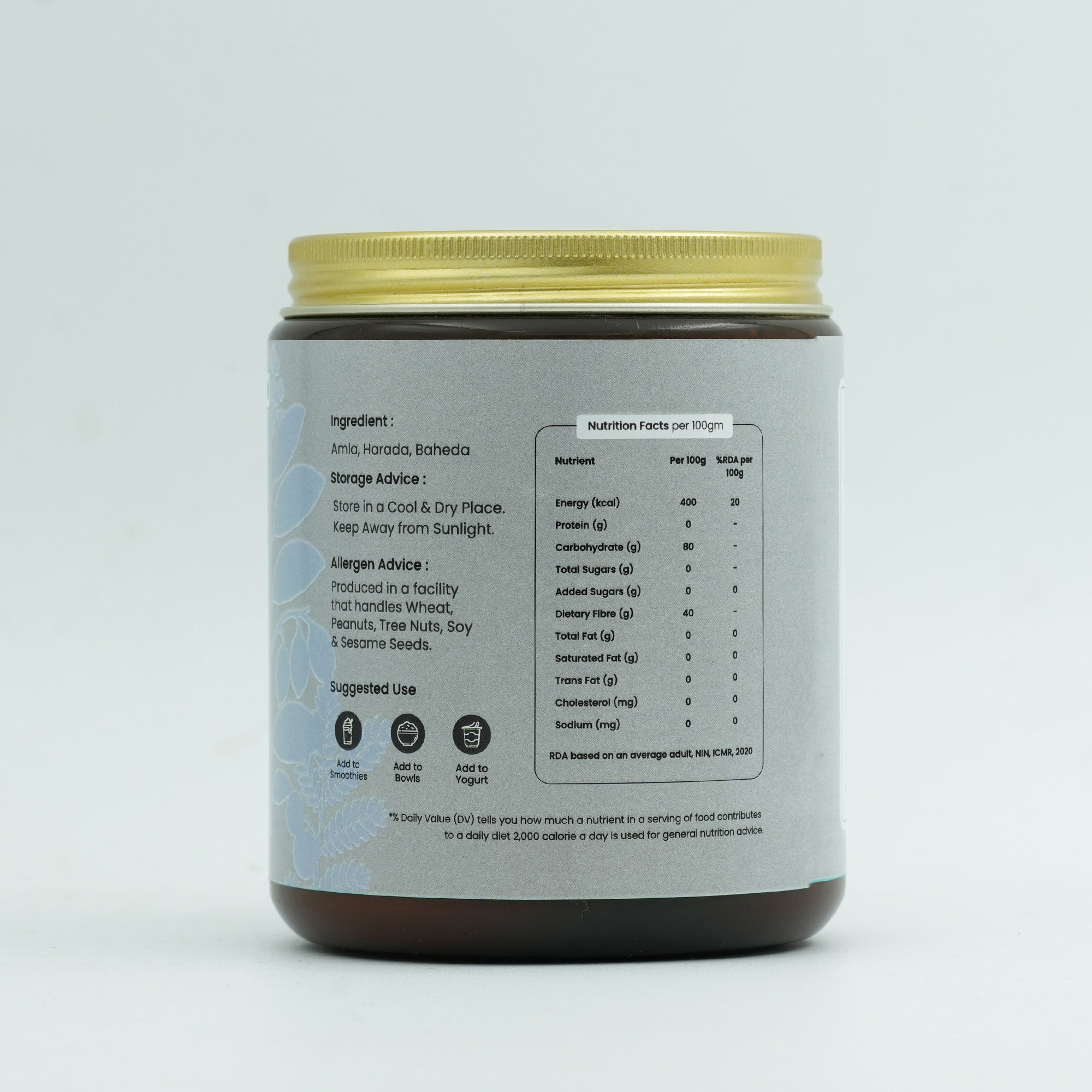 Pure Triphala Powder - Herbal Blend – Digestive Cleanse & Wellness Blend 450g